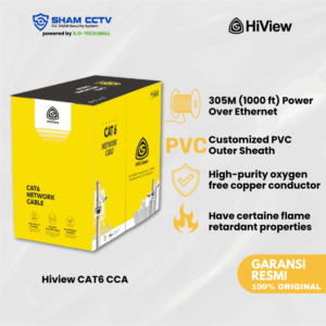 Hiview CAT6 CCA – Kabel LAN UTP 305 Meter | 23 AWG | High Speed Gigabit Ethernet | PVC Premium