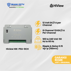 Hiview HIK-PSU-8CH – 8 Channel 12V 10A Switching Power Supply Box | Aman & Stabil untuk Sistem CCTV