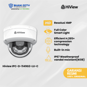 Hiview IPC-D1149G2-LU-C – Kamera CCTV Dome 4MP Full Color Night Vision + Audio & AI