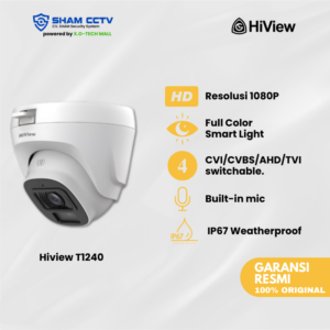 Hiview Turret Dual Light Audio – CCTV Full Color dengan Pencahayaan Ganda & Suara Jernih