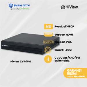 Hiview XVR08-I – DVR 8 Channel WizSense AI dengan Deteksi Wajah dan Kompresi H.265+