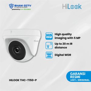 HiLook THC-T150-P – 5MP Turbo HD Fixed Turret Camera | Smart IR | 4-in-1 Output | IP66 Outdoor