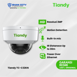 Tiandy TC-C32KN – Kamera CCTV IP 2MP Full Color Starlight PoE Mic Built-in (Indoor)