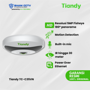 Tiandy TC-C35VN – Kamera IP 5MP Full Color Starlight PoE Built-in Mic (Indoor)
