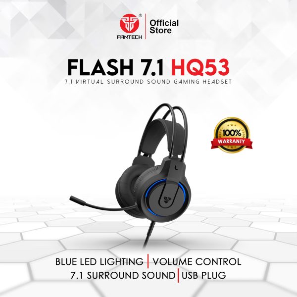 Fantech FLASH 7.1 HQ53 GAMING HEADSET BLACK - Gambar 2