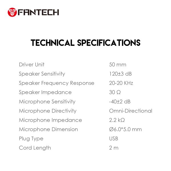Fantech FLASH 7.1 HQ53 GAMING HEADSET BLACK - Gambar 11