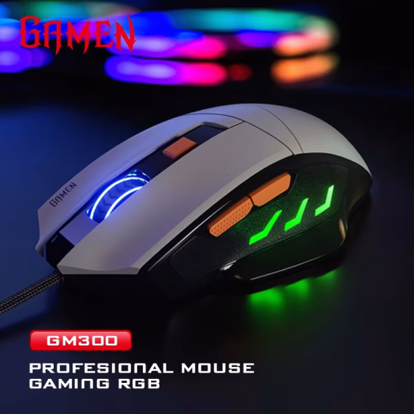 GAMEN GM300 — Wired Gaming Mouse RGB (7200 DPI) - Gambar 3