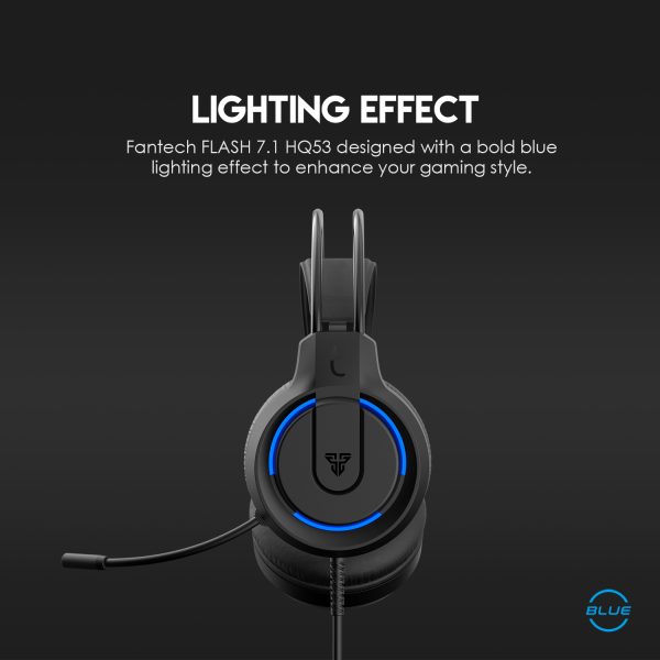 Fantech FLASH 7.1 HQ53 GAMING HEADSET BLACK - Gambar 5