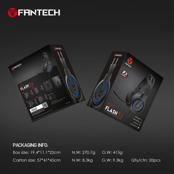 Fantech FLASH 7.1 HQ53 GAMING HEADSET BLACK - Gambar 9