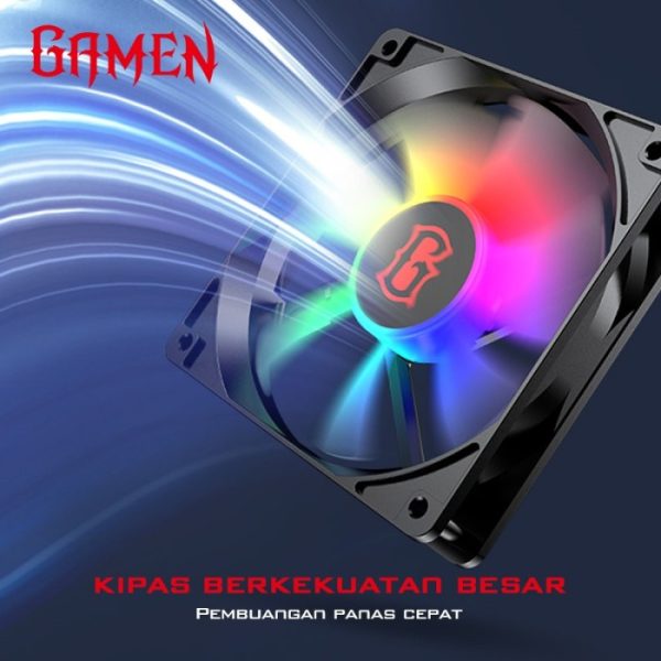Gamen Case Fan GCF100 Black — 120mm - Gambar 3
