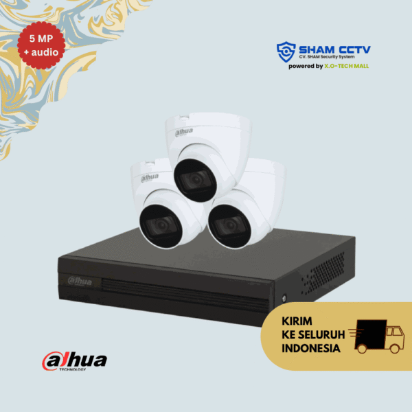 Paket CCTV Dahua 5MP Audio Infrared 3 Kamera