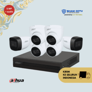Paket CCTV Dahua 5MP Audio Infrared 6 Kamera