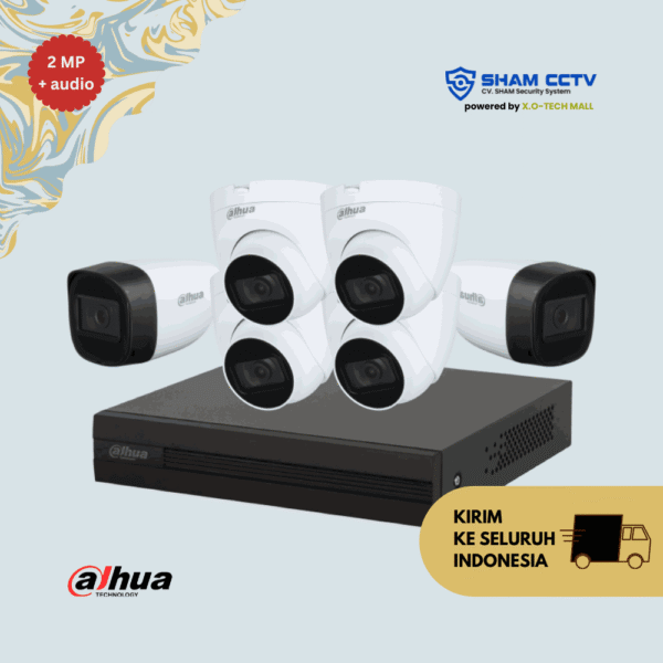 Paket CCTV Dahua 2MP Audio Infrared 6 Kamera