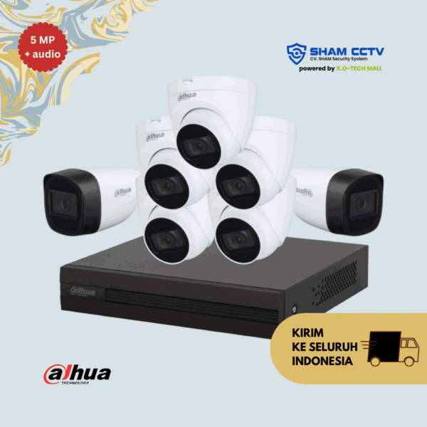 Paket CCTV Dahua 5MP Audio Infrared 7 Kamera