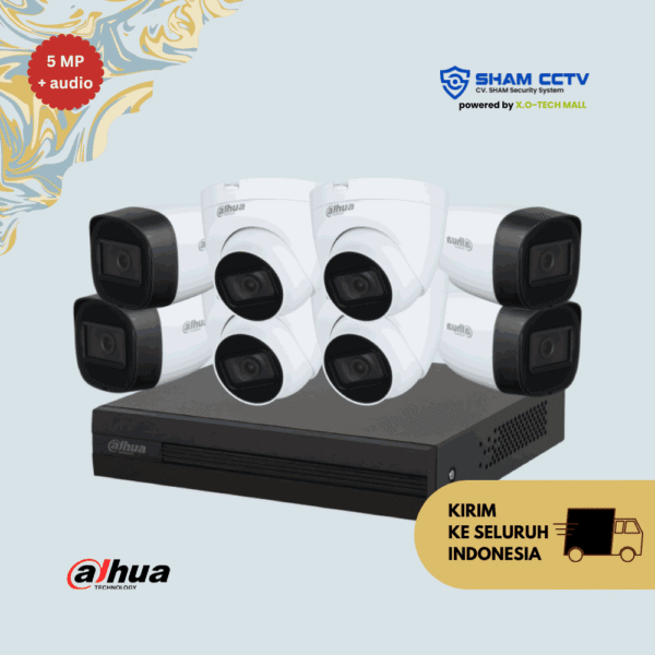 Paket CCTV Dahua 5MP Audio Infrared 8 Kamera