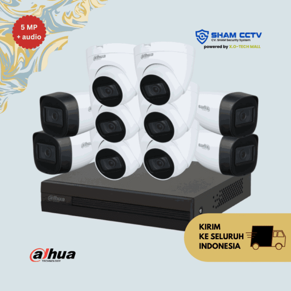 Paket CCTV Dahua 5MP Audio Infrared 10 Kamera