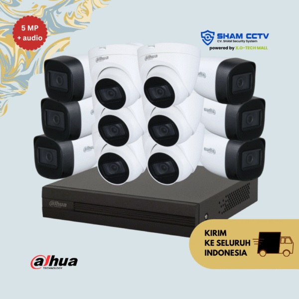 Paket CCTV Dahua 5MP Audio Infrared 12 Kamera