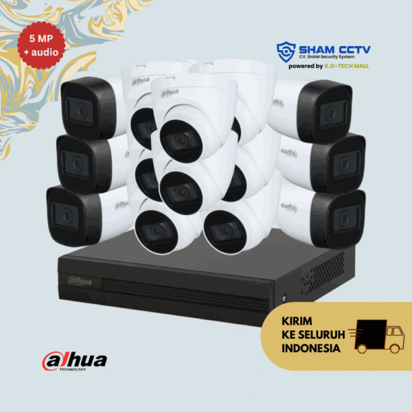 Paket CCTV Dahua 5MP Audio Infrared 14 Kamera