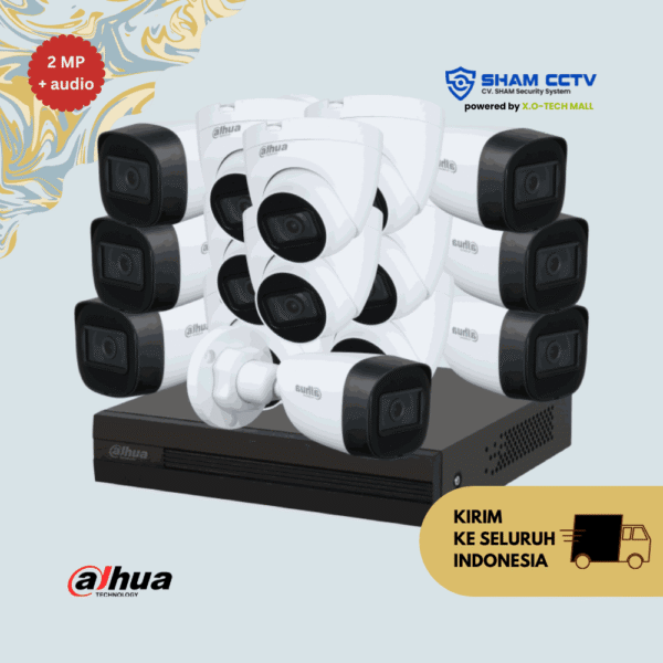Paket CCTV Dahua 2MP Audio Infrared 15 Kamera