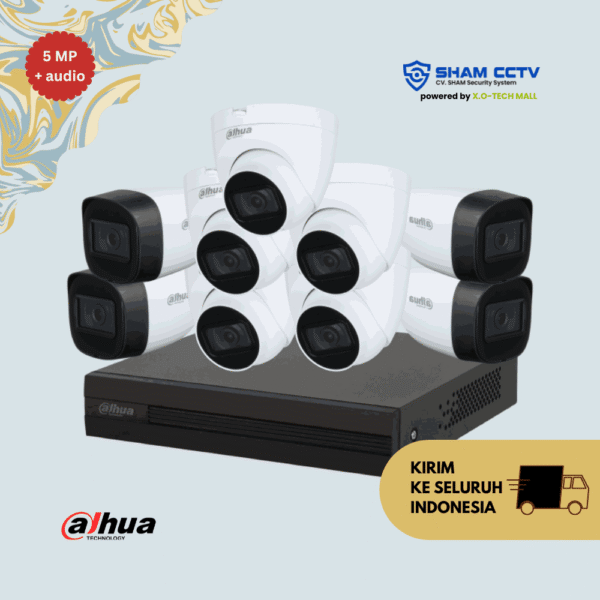 Paket CCTV Dahua 5MP Audio Infrared 9 Kamera