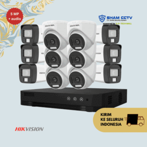 Paket CCTV Hikvision 5MP Audio Infrared 12 Kamera