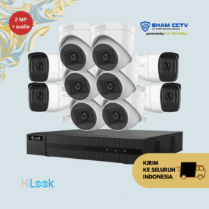 Paket CCTV Hikvision 2MP Audio Infrared 10 Kamera